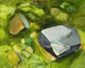 Kameny v potoce I, 2009, akryl, plátno, 50 × 60 cm